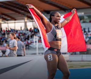 Khamica Bingham 2023 CND 100M Champion